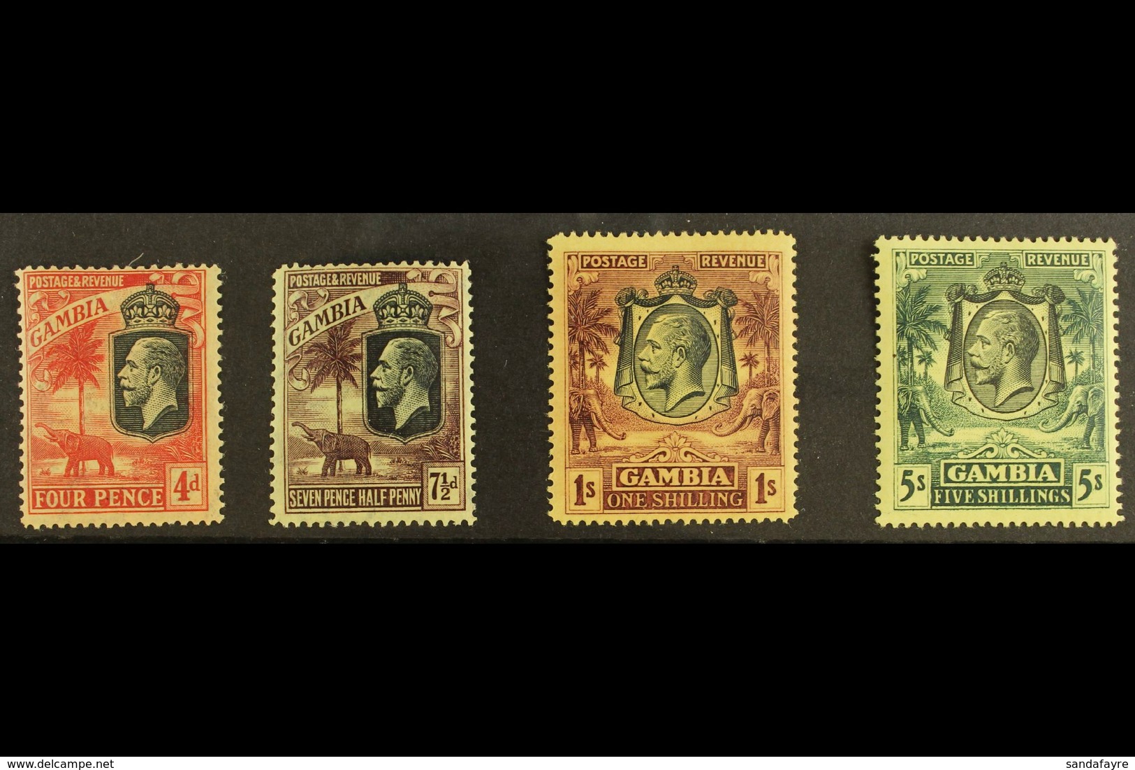 1922 Watermark Multiple Crown CA Set, SG 118/21, Very Fine Mint. (4 Stamps) For More Images, Please Visit Http://www.san - Gambia (...-1964)