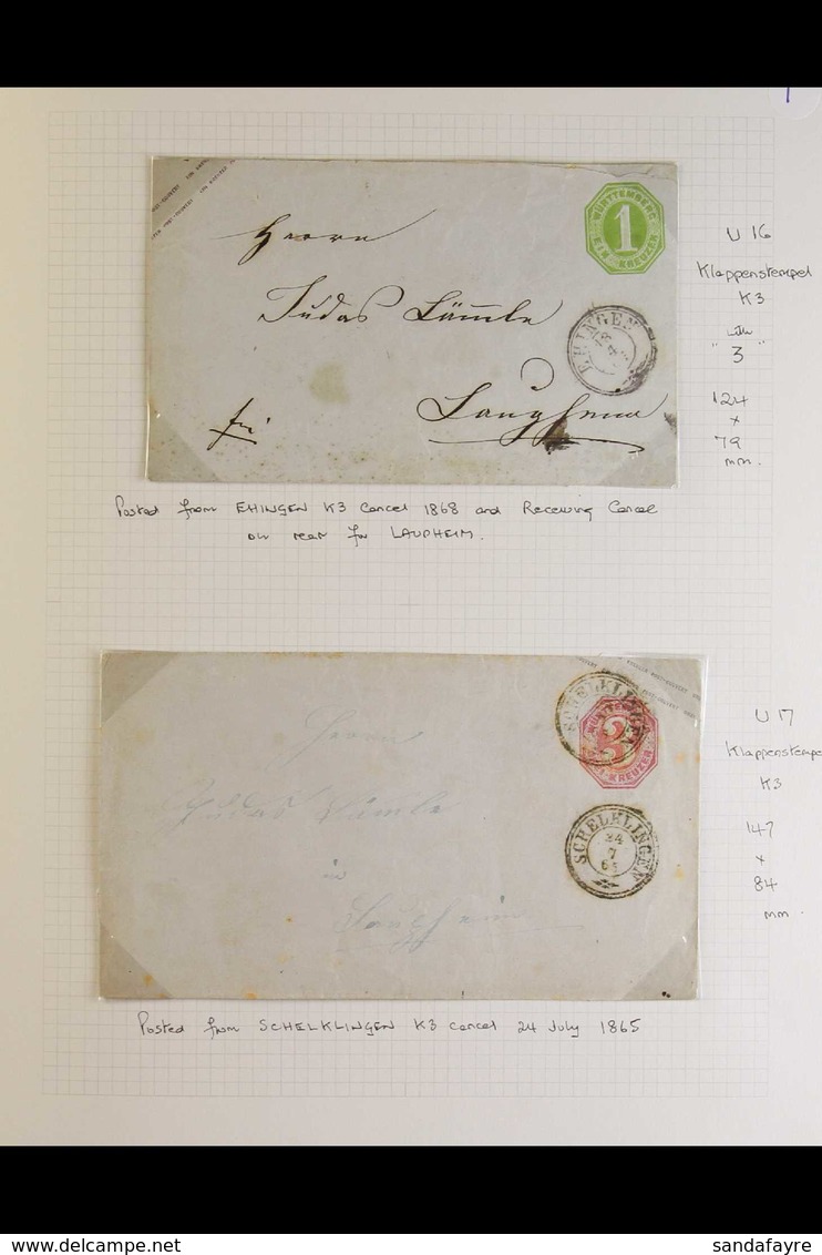 WURTTEMBERG 1865-1921 POSTAL STATIONERY SPECIALIZED Collection Of Mostly Used Postcards & Envelopes Written Up And Nicel - Sonstige & Ohne Zuordnung