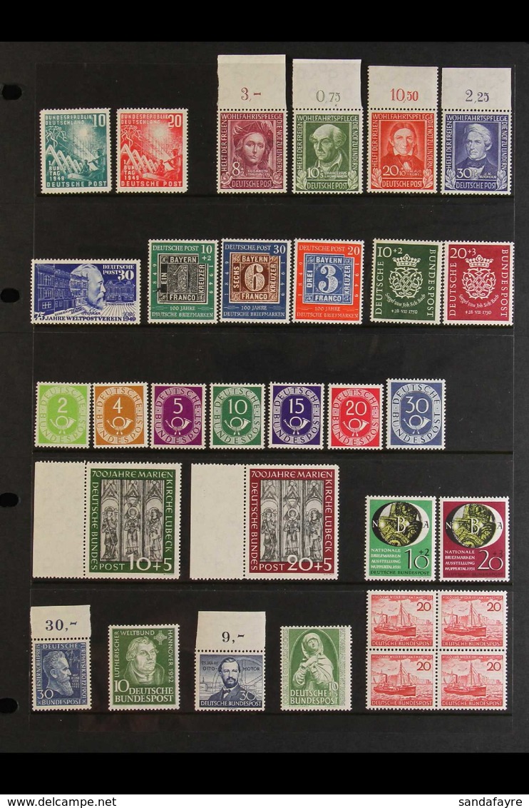 1949-1954 SUPERB NEVER HINGED MINT COLLECTION On Stock Pages, All Different, Includes 1949 30pf UPU And Assembly, Centen - Andere & Zonder Classificatie