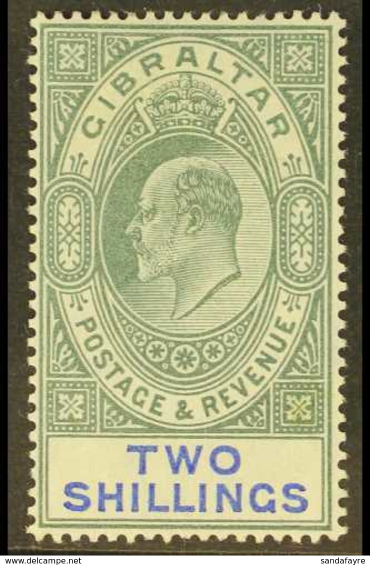 1904-08 2s Green & Blue, SG 62, Fine Mint For More Images, Please Visit Http://www.sandafayre.com/itemdetails.aspx?s=626 - Gibraltar