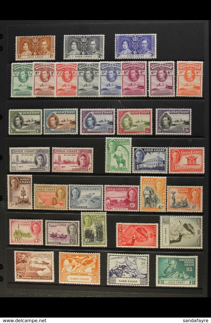 1937-52 COMPLETE MINT COLLECTION. An ALL DIFFERENT, Complete "Basic" Mint Collection Presented On A Stock Page, Coronati - Côte D'Or (...-1957)