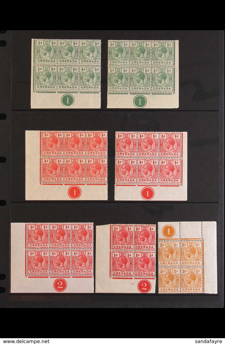 1913-31 CONTROL BLOCKS COLLECTION. A Delightful, ALL DIFFERENT Mint & Never Hinged Mint Collection Of Control Blocks In  - Grenada (...-1974)