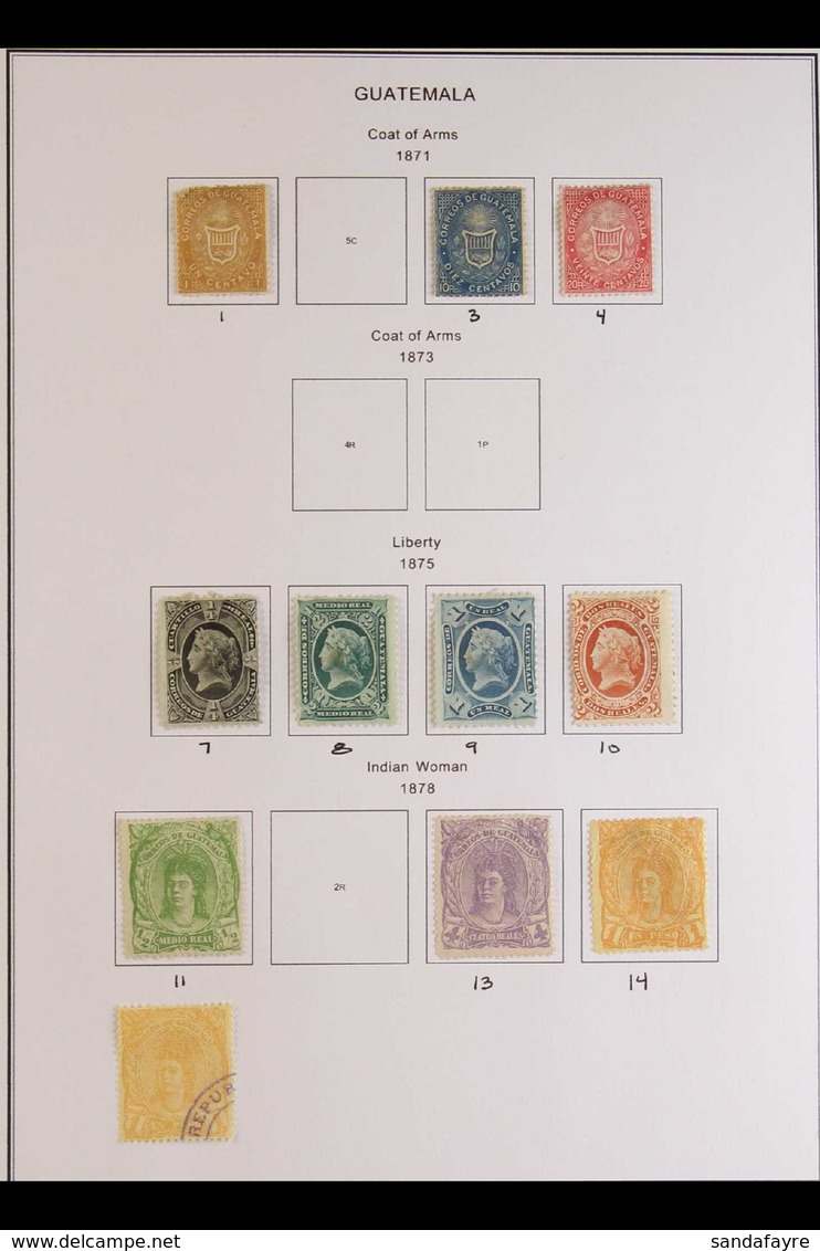 1871-1977 GOOD COLLECTION IN AN ALBUM An Attractive Mint And Used Collection Which Includes 1871 1c, 10c, And 20c Mint,  - Guatemala