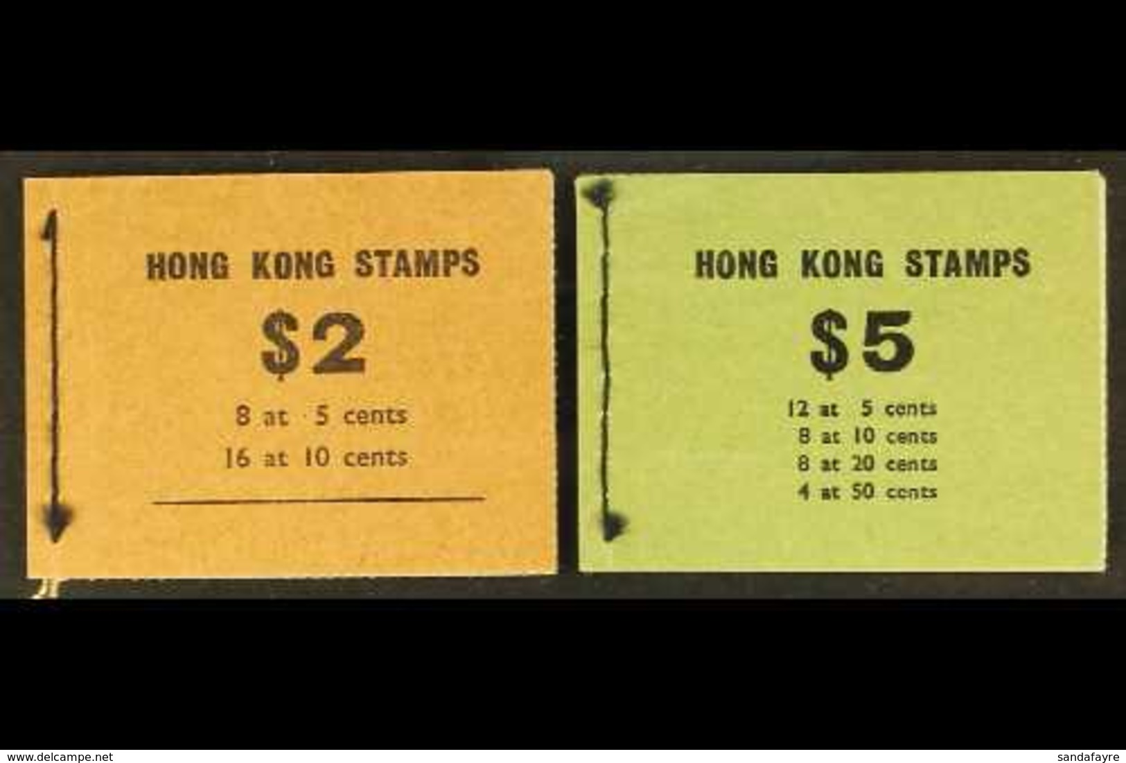 1965 COMPLETE BOOKLETS. $2 Orange-brown & $5 Yellow-green Complete Booklets, SG SB8/9, Never Hinged Mint. (2 Booklets) F - Autres & Non Classés