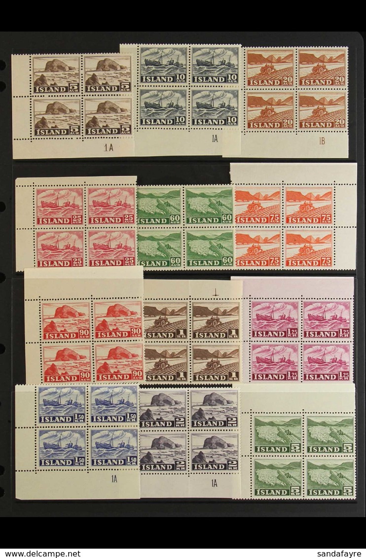 1950-4 5a To 5kr Definitives Complete In BLOCKS OF FOUR, Some Values In Cylinder Blocks, SG 296/307, Never Hinged Mint,  - Autres & Non Classés