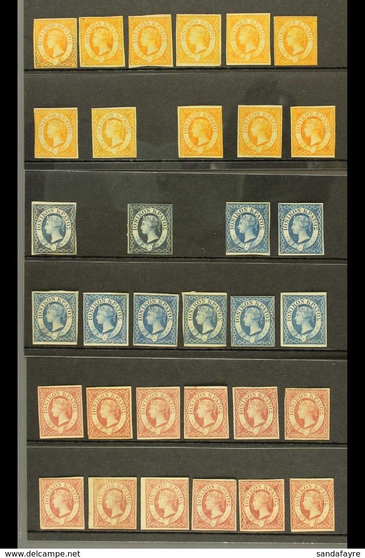 1859 Unusual Study Group Of Mint/unused Issues, SG 1-3,  Comprising (½d) Orange (12), (1d) Blue (11), (2d) Carmine (15). - Ionische Inseln