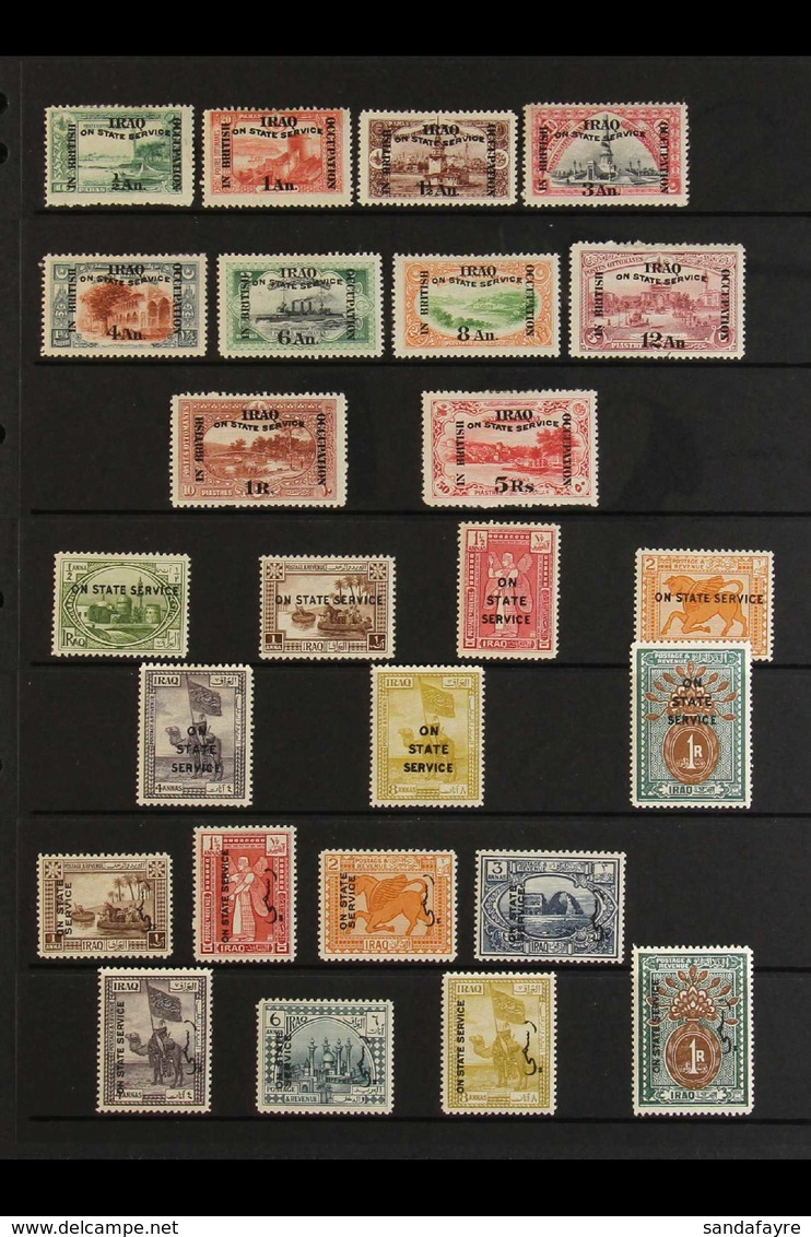 OFFICIALS 1920-25 FINE MINT COLLECTION Presented On A Stock Page That Includes 1920-23 No Wmk Range With Most Values To  - Irak