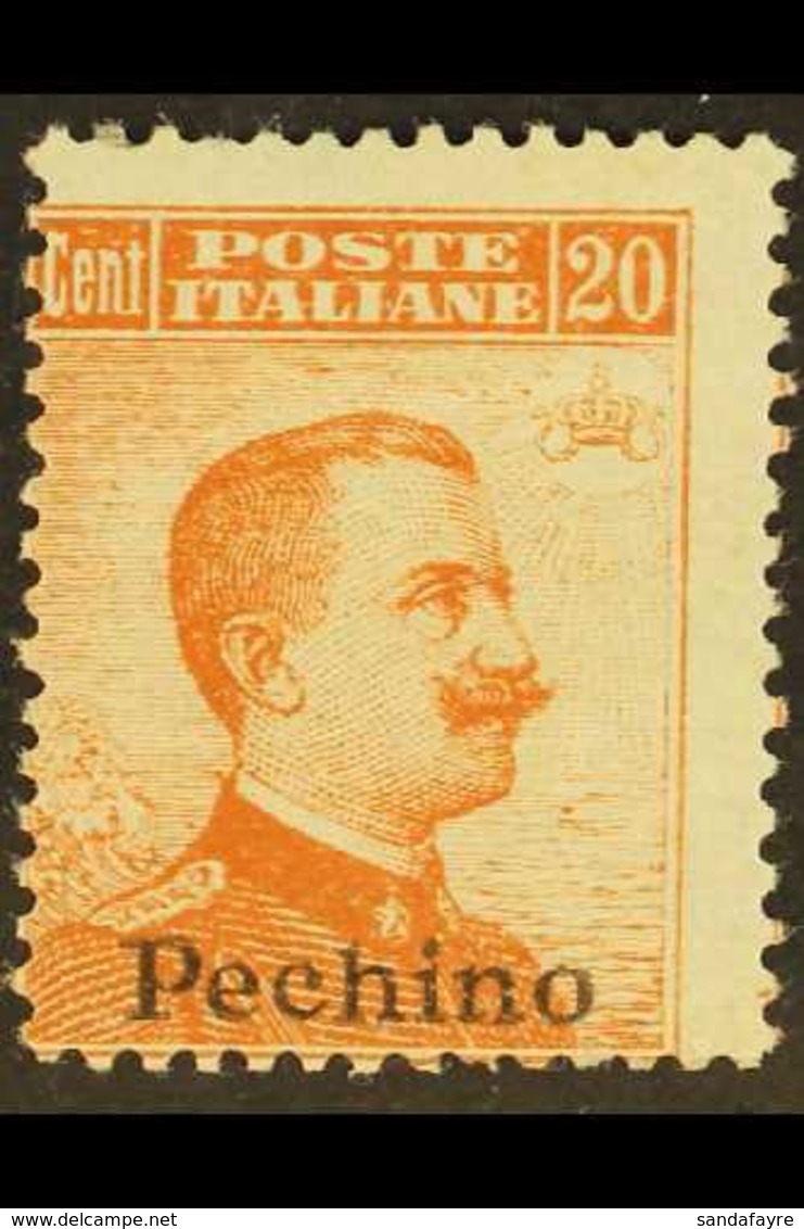 CHINA - PEKING 1917-18 20c Orange, No Watermark, Sassone 12, Mi 20X, Never Hinged Mint. For More Images, Please Visit Ht - Andere & Zonder Classificatie