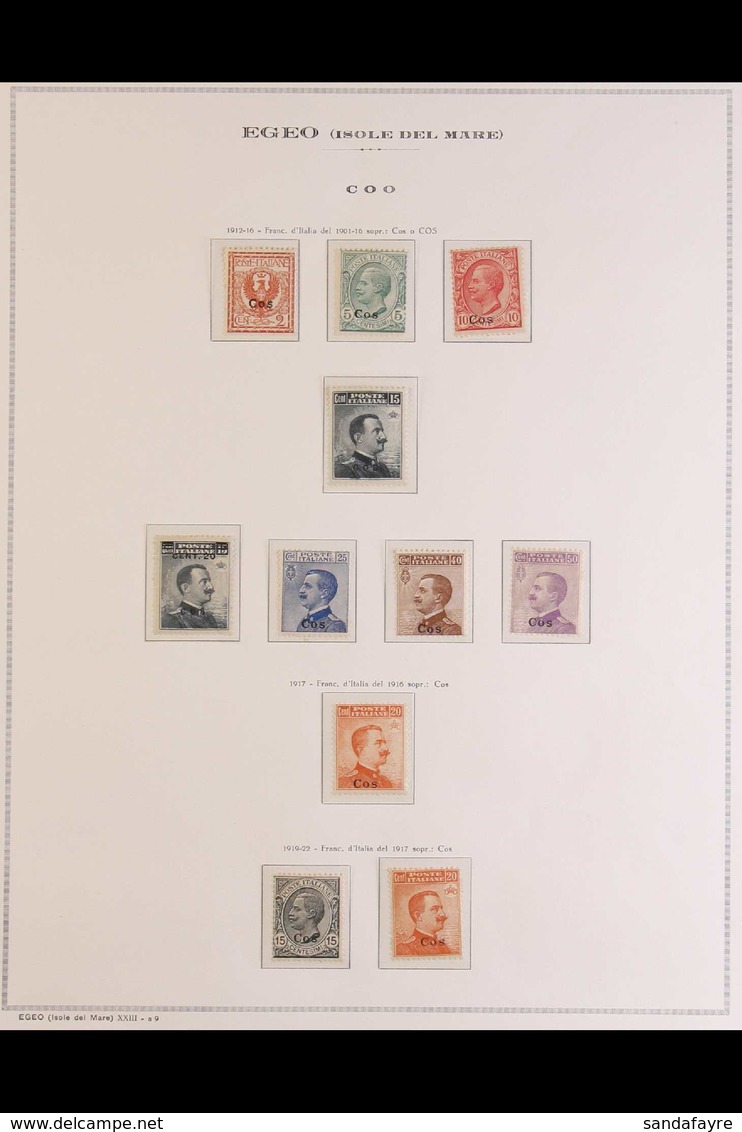 COS (COO) 1912-1922 "Cos" Local Overprints Complete Set (SG 3C/13C, Sassone 1/11), Fine Mint, Some Are Never Hinged, Ver - Andere & Zonder Classificatie