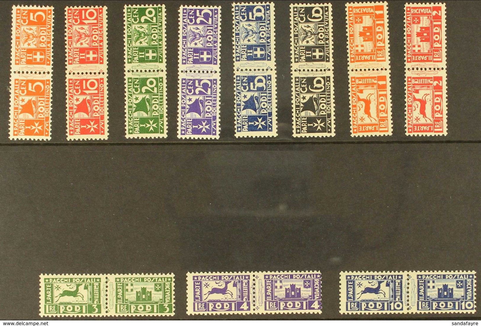 EGEO (DODECANESE ISLANDS) PARCEL POST 1934 Complete Set (SG P137/47, Sassone 1/11), Superb Never Hinged Mint Horizontal  - Autres & Non Classés