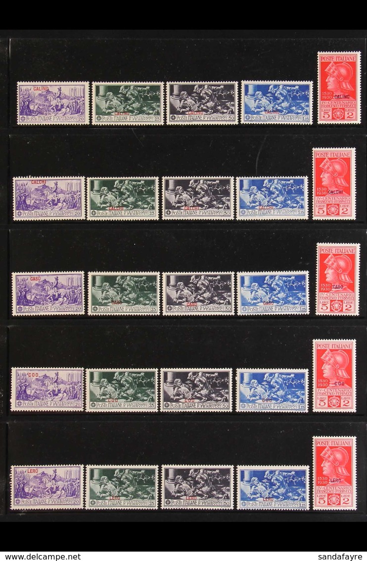 EGEO (DODECANESE ISLANDS) INDIVIDUAL ISLANDS 1930 Overprints On Ferrucci All Thirteen Complete Local Sets For The Indivi - Autres & Non Classés