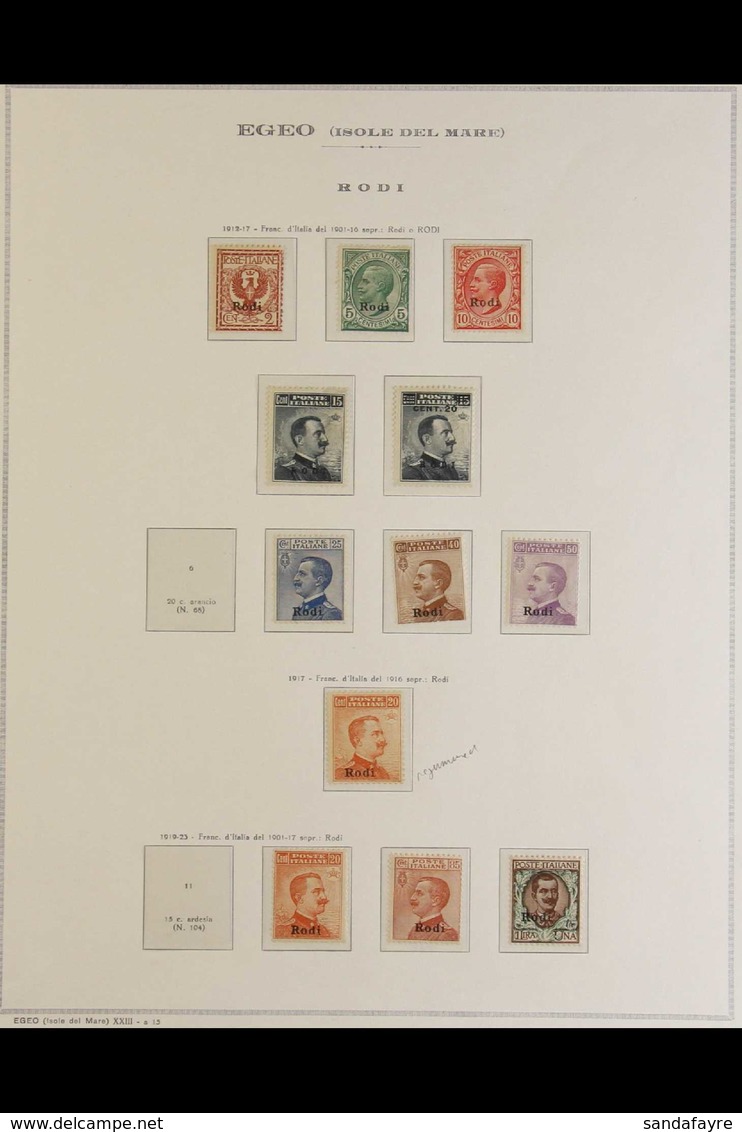 RODI 1912-1922 "Rodi" Local Overprints Fine Mint (some Never Hinged) Collection On A Hingeless Page, All Different, Incl - Autres & Non Classés