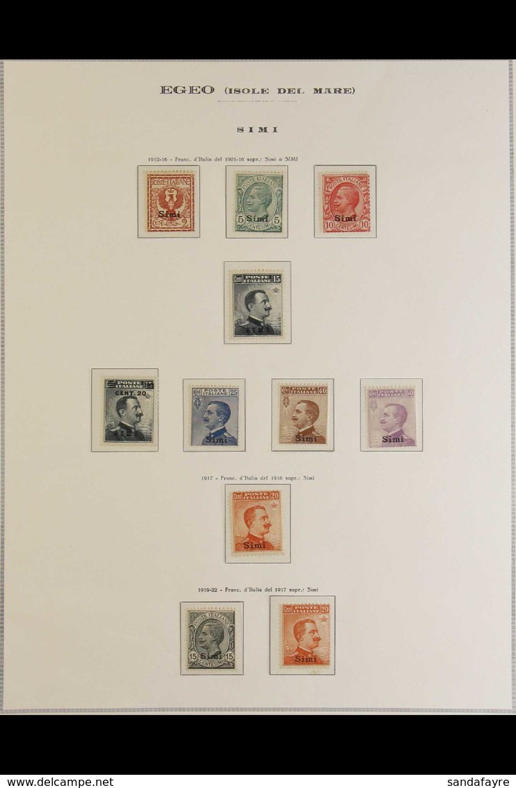 SIMI 1912-1922 "Simi" Local Overprints Complete Set (SG 3L/13L, Sassone 1/11), Fine Mint, Some Are Never Hinged Incl 20c - Autres & Non Classés