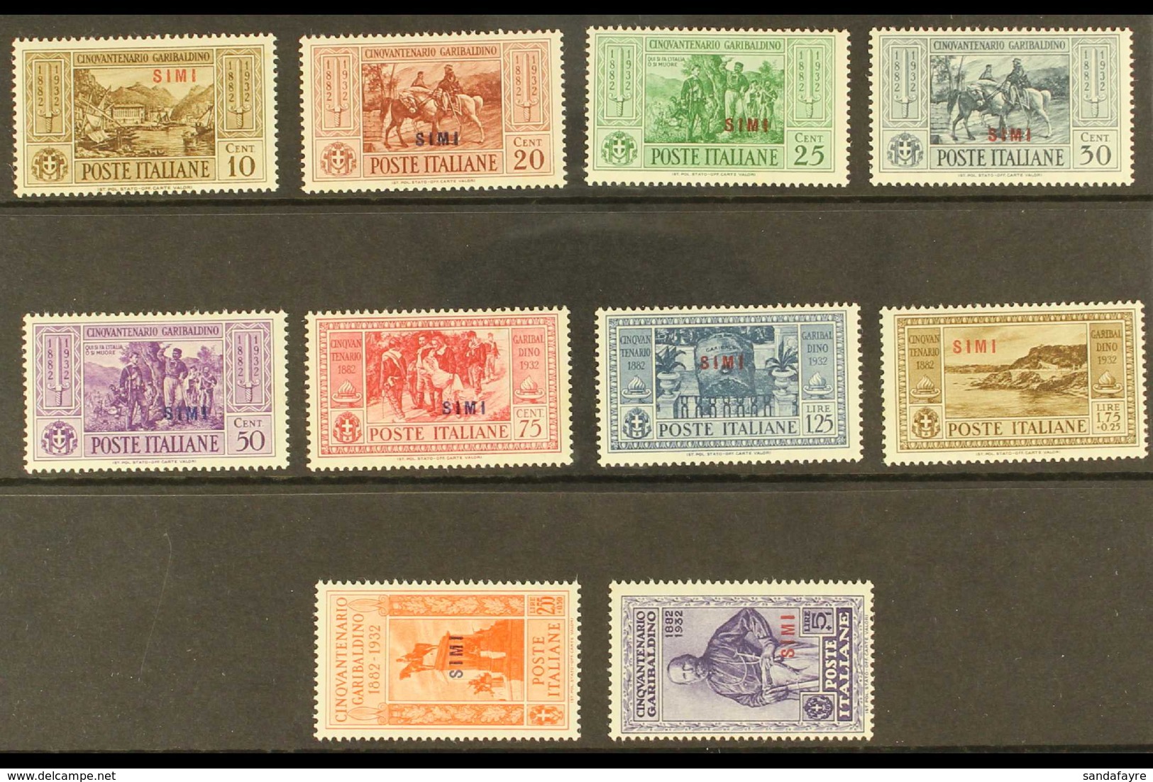 SIMI 1932 Garibaldi "SIMI" Overprints Complete Set (SG 89/98 L, Sassone 17/26), Mint Chiefly Never Hinged, A Few With Sm - Autres & Non Classés