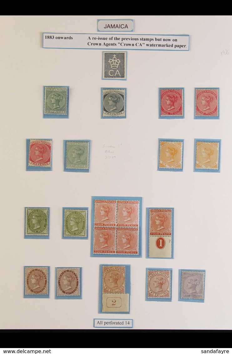 1883-87 Wmk Crown CA Small Collection Of Mint Stamps Being The Complete Set (without 1d Blue) Plus Most Of The SG Listed - Jamaïque (...-1961)