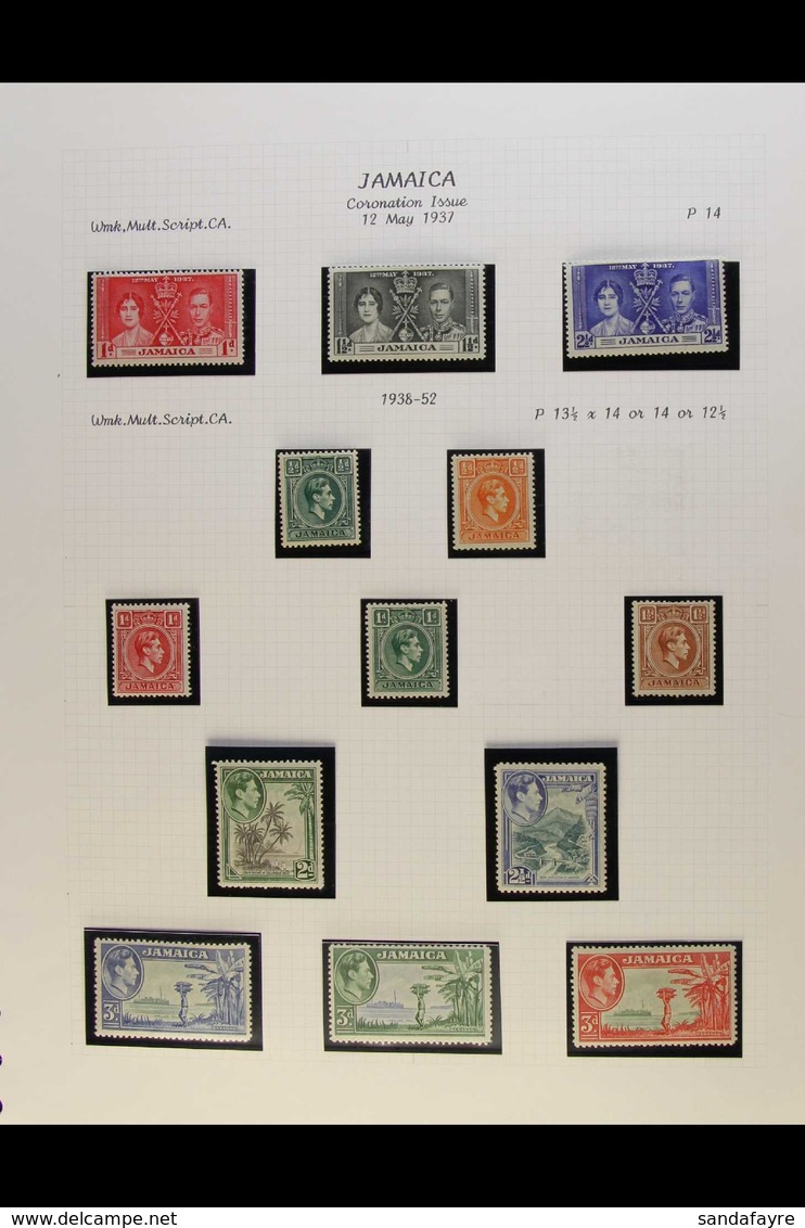 1937-52 KGVI FINE MINT COLLECTION Complete For Basic KGVI Issues, 1938-52 Defins Perfs Of 5s & 10s Values, SG 118/152, F - Jamaïque (...-1961)
