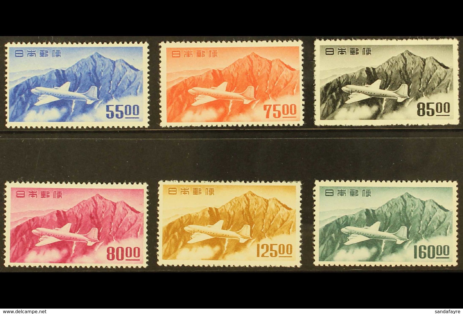 1951-52 Air Airplane Over Mt. Tate Top Values Complete Set, SG 630/35, Mint, Very Fresh, Cat £590+. (6 Stamps) For More  - Altri & Non Classificati