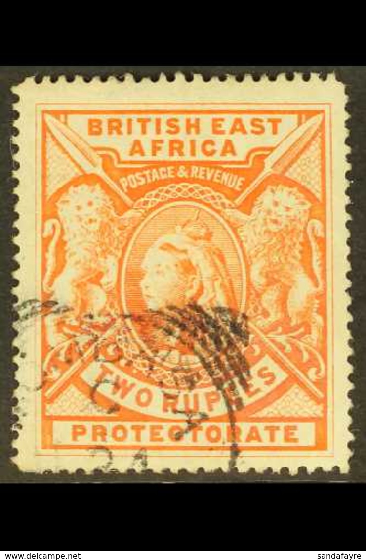 BRITISH EAST AFRICA 1897-1903 2r Orange, Wmk Crown CC, SG 93, Fine Used With MOMBASA Squared Circle Pmk. For More Images - Vide