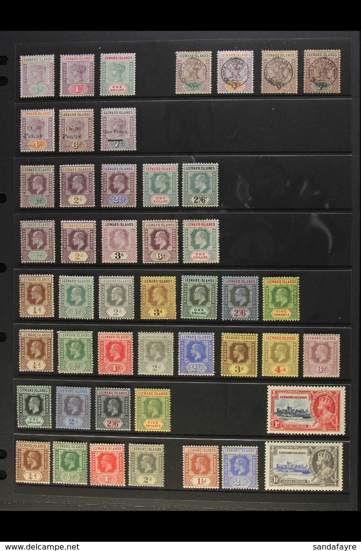 1890-1935 ALL DIFFERENT MINT GROUP Includes 1890 ½d, 1d, And 1s, 1897 Jubilee ½d, 4d, 6d, And 7d, 1902 Surcharge Set, 19 - Leeward  Islands