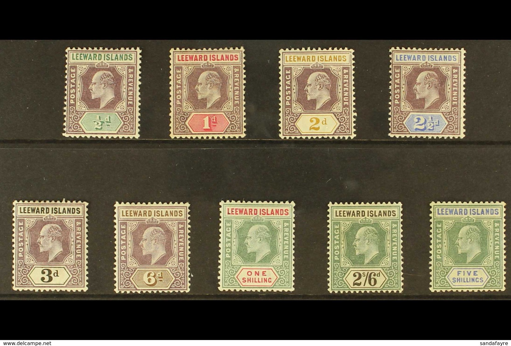 1902 Definitive Set, SG 20/28, Very Fine, Lightly Hinged Mint (9 Stamps) For More Images, Please Visit Http://www.sandaf - Leeward  Islands