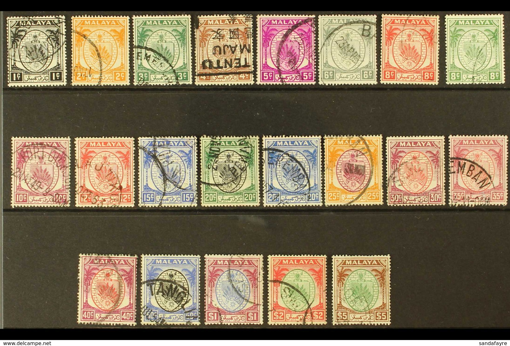NEGRI SEMBILAN 1949-55 Definitives Complete Set, SG 42/62, Fine Used, (21 Stamps) For More Images, Please Visit Http://w - Autres & Non Classés