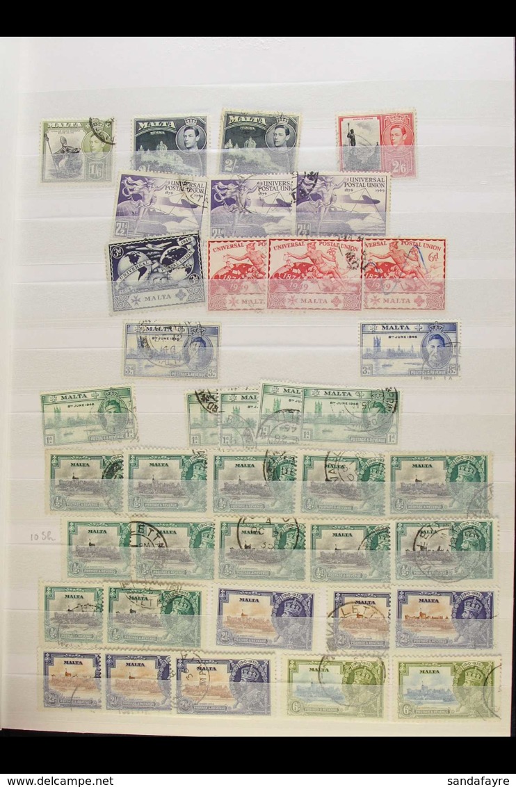 1885-1963 Mint And Used Assembly Arranged In A Stock Book, Includes A Used QV To KGV Range, 1935 Jubilee Used Range, KGV - Malte (...-1964)