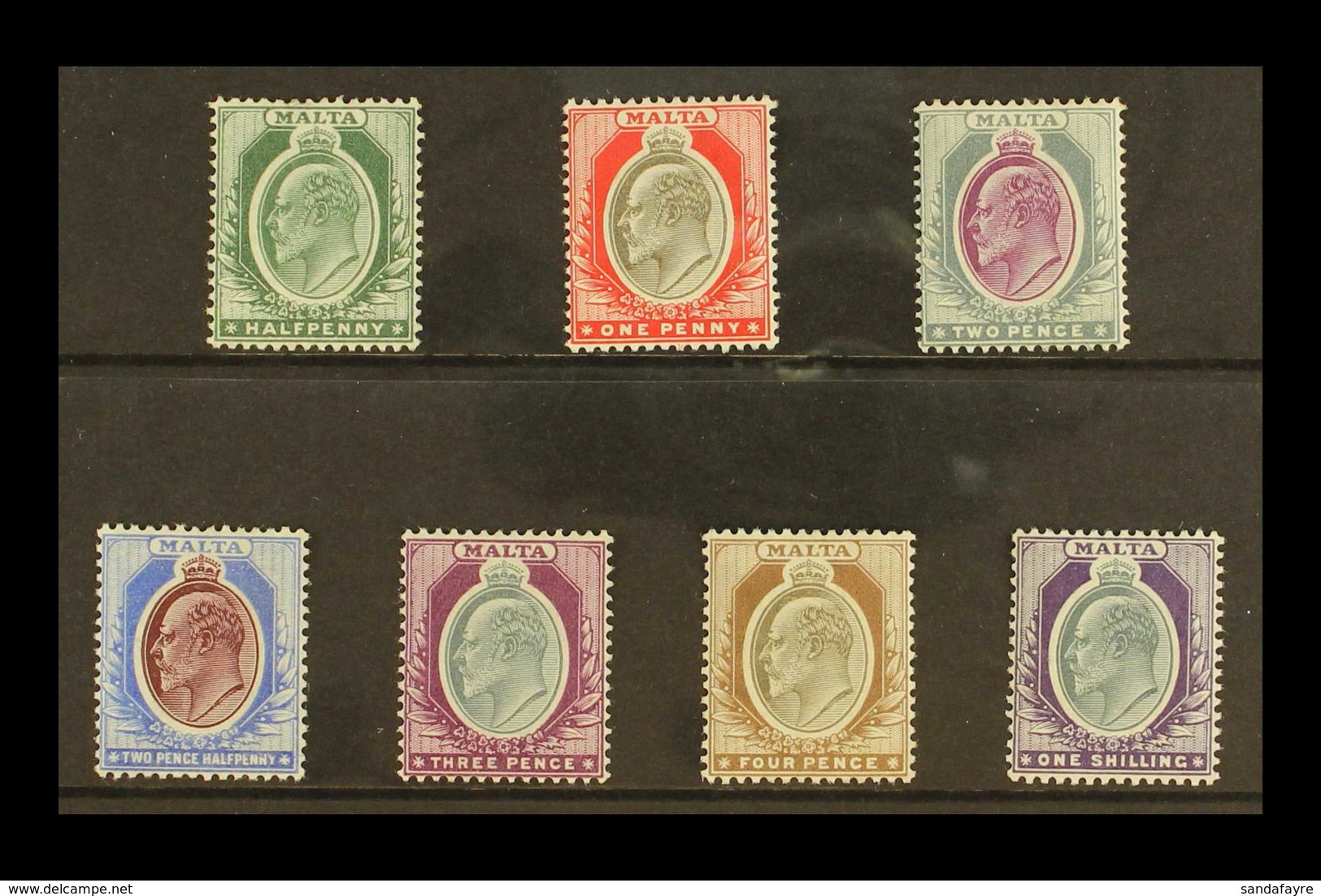 1903-04 KEVII Definitive Set, SG 38/44, Very Fine Mint (7 Stamps) For More Images, Please Visit Http://www.sandafayre.co - Malte (...-1964)