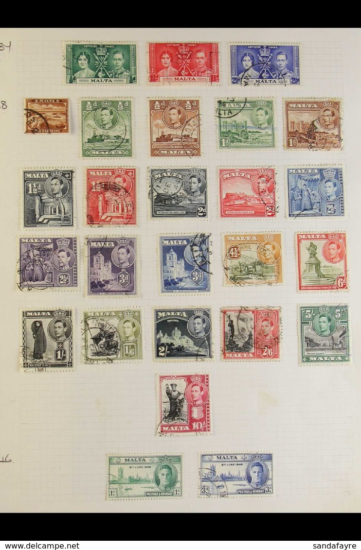 1937-76 INTERESTING FINE USED COLLECTION A COMPLETE Collection With Some Additional Blocks Of 4's Presented In An An Alb - Malte (...-1964)