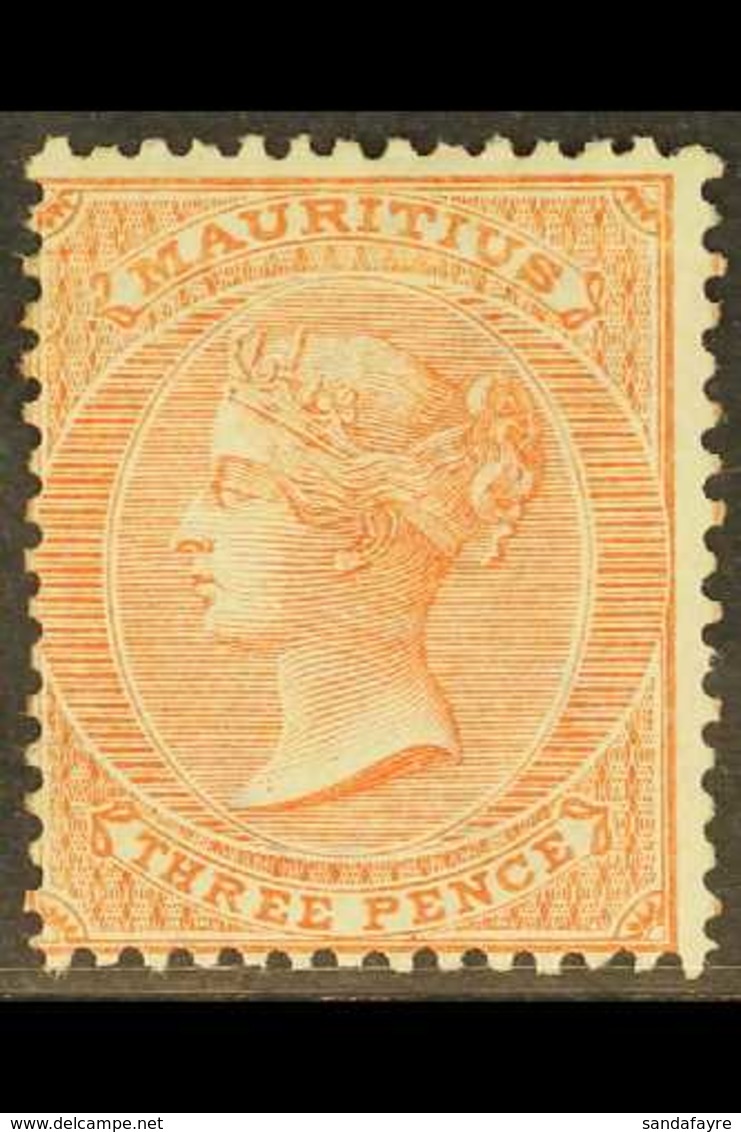 1863 3d Dull Red, Wmk CC, SG 61a, Fine Mint Part Og. For More Images, Please Visit Http://www.sandafayre.com/itemdetails - Mauritius (...-1967)