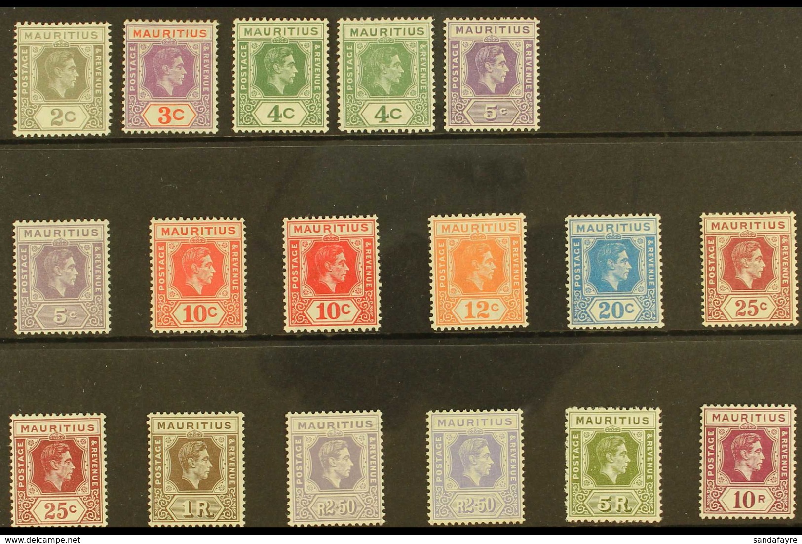 1938-49 Definitive Set Plus A Few Shades, SG 25/63a, Fine Mint (17 Stamps) For More Images, Please Visit Http://www.sand - Mauritius (...-1967)