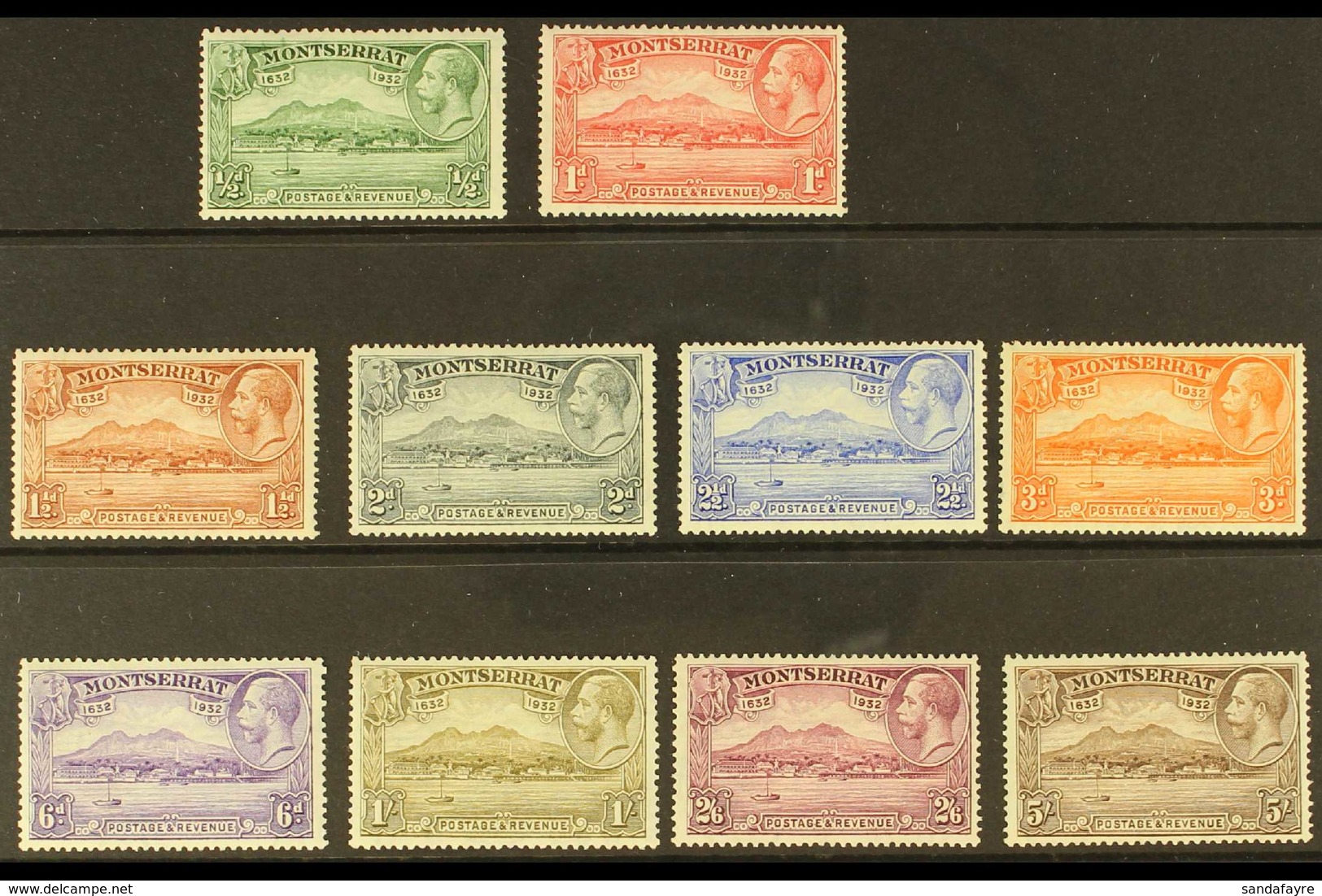 1932 300th Anniversary Of Settlement Set, SG 84/93, Very Fine Mint (10 Stamps) For More Images, Please Visit Http://www. - Montserrat