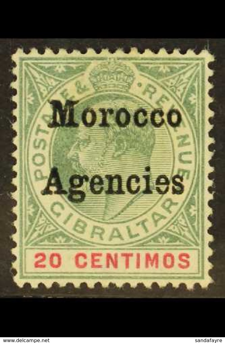 1903-05 20c Grey-green & Carmine Overprint With "CD" SIDEWAYS Variety, SG 19a, Very Fine Mint, Fresh. For More Images, P - Autres & Non Classés