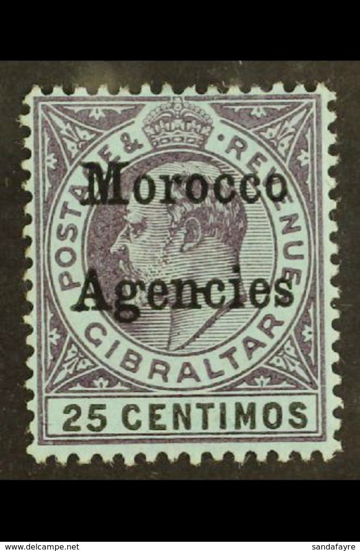 GIBRALTAR ISSUES OVERPRINTED 1903-05 25c Purple And Black/blue With Hyphen Between "nc", SG 20c, Very Fine Mint. For Mor - Sonstige & Ohne Zuordnung