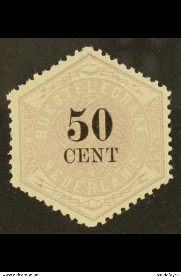 TELEGRAPH 1877-1903 50c Lilac & Black (NVPH TG9, Michel 9), Superb Mint, Very Nice Centering, Fresh & Attractive. For Mo - Autres & Non Classés