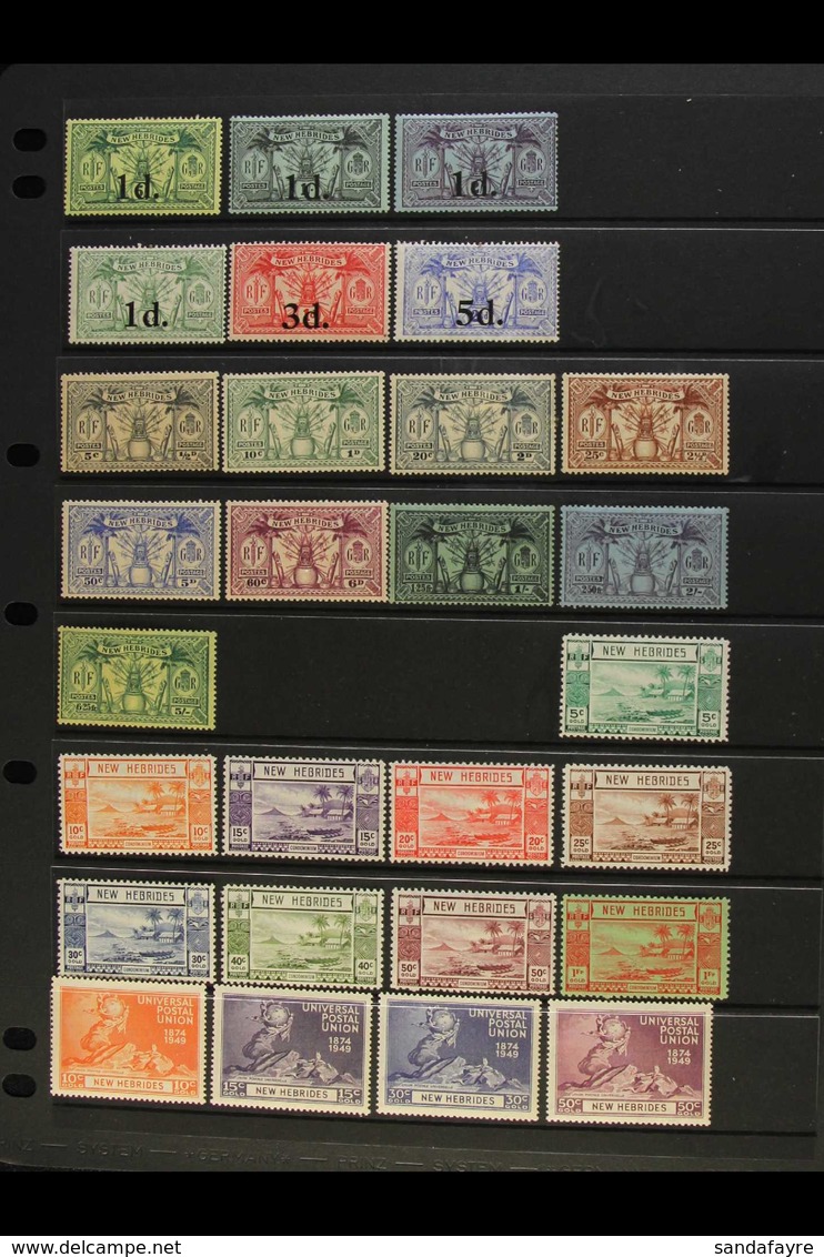 1910-1969 FINE MINT COLLECTION On Stock Pages, All Different, Inc ENGLISH ISSUES 1920-21 Surcharges Set To 1d On 2s & 19 - Sonstige & Ohne Zuordnung