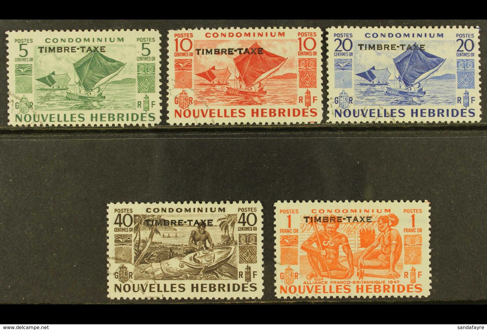 FRENCH POSTAGE DUES 1953 Overprints Complete Set, SG FD92/96, Very Fine Cds Used, Fresh. (5 Stamps) For More Images, Ple - Autres & Non Classés