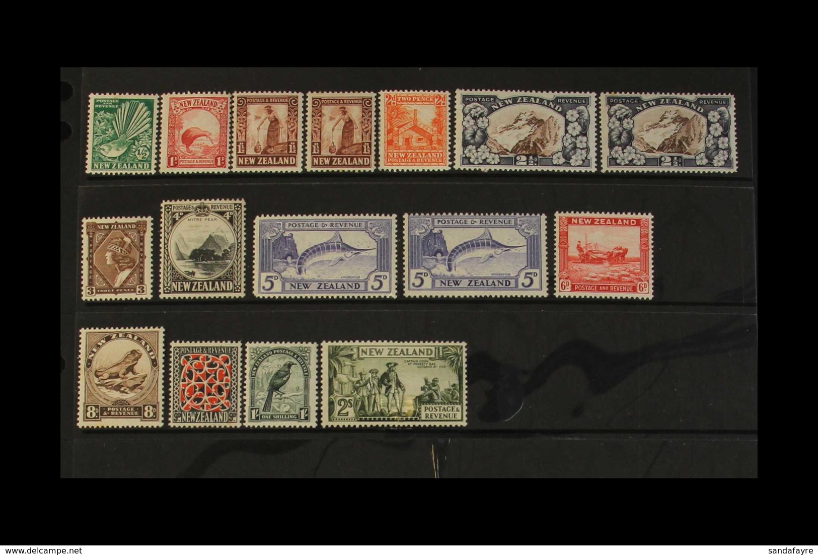 1935-36 Pictorial Set To 2s, SG 556/568, Plus Additional Perfs For 1½d, 2½d, And 5d, Mainly Fine Mint. (16 Stamps) For M - Autres & Non Classés