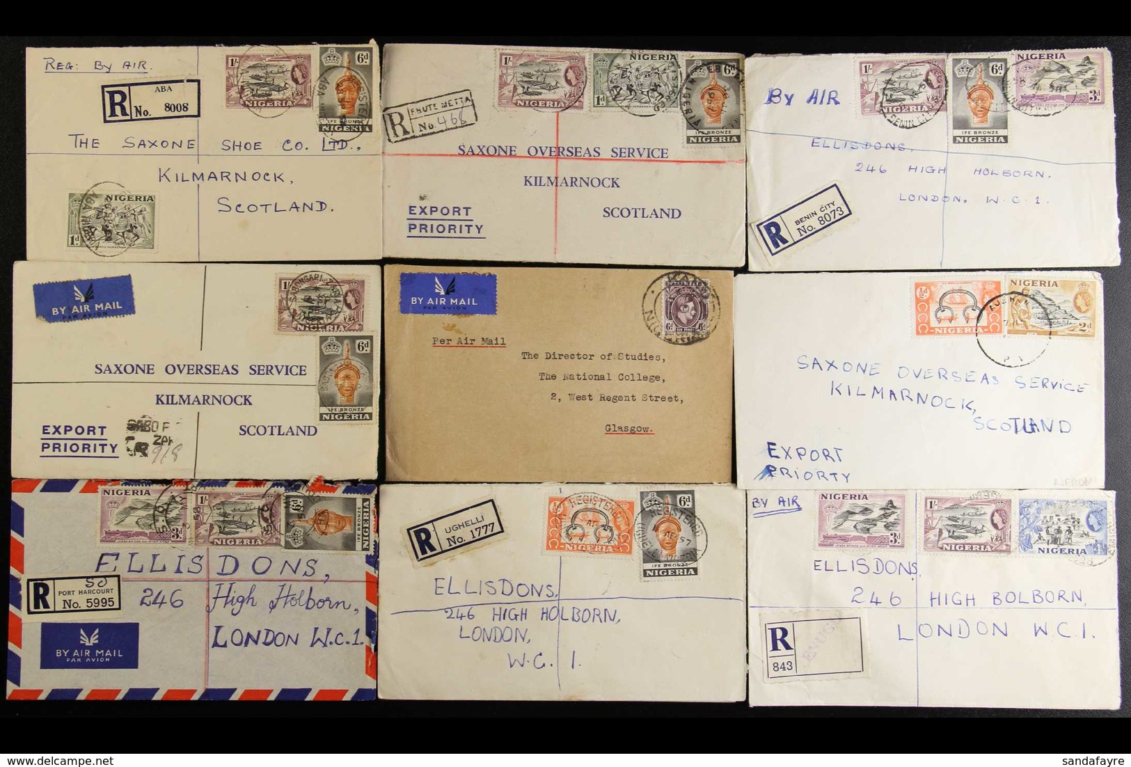 COMMERCIAL COVERS ACCUMULATION Chiefly 1950's (a Few 1940's) Covers (including Several Registered) From A Wide Range Of  - Nigeria (...-1960)