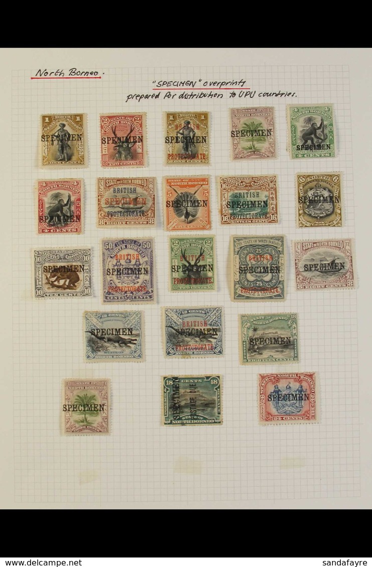 "SPECIMEN" OVERPRINTS Mint Collection On Album Pages, With 1897-1902 Range (12 Different) To 24c, Plus 4c Black And Gree - Nordborneo (...-1963)