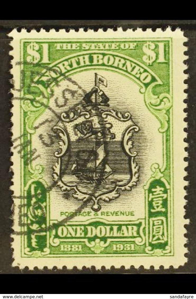 1931 $1 Black And Yellow- Green Anniversary, SG 300, Very Fine Used. For More Images, Please Visit Http://www.sandafayre - Bornéo Du Nord (...-1963)