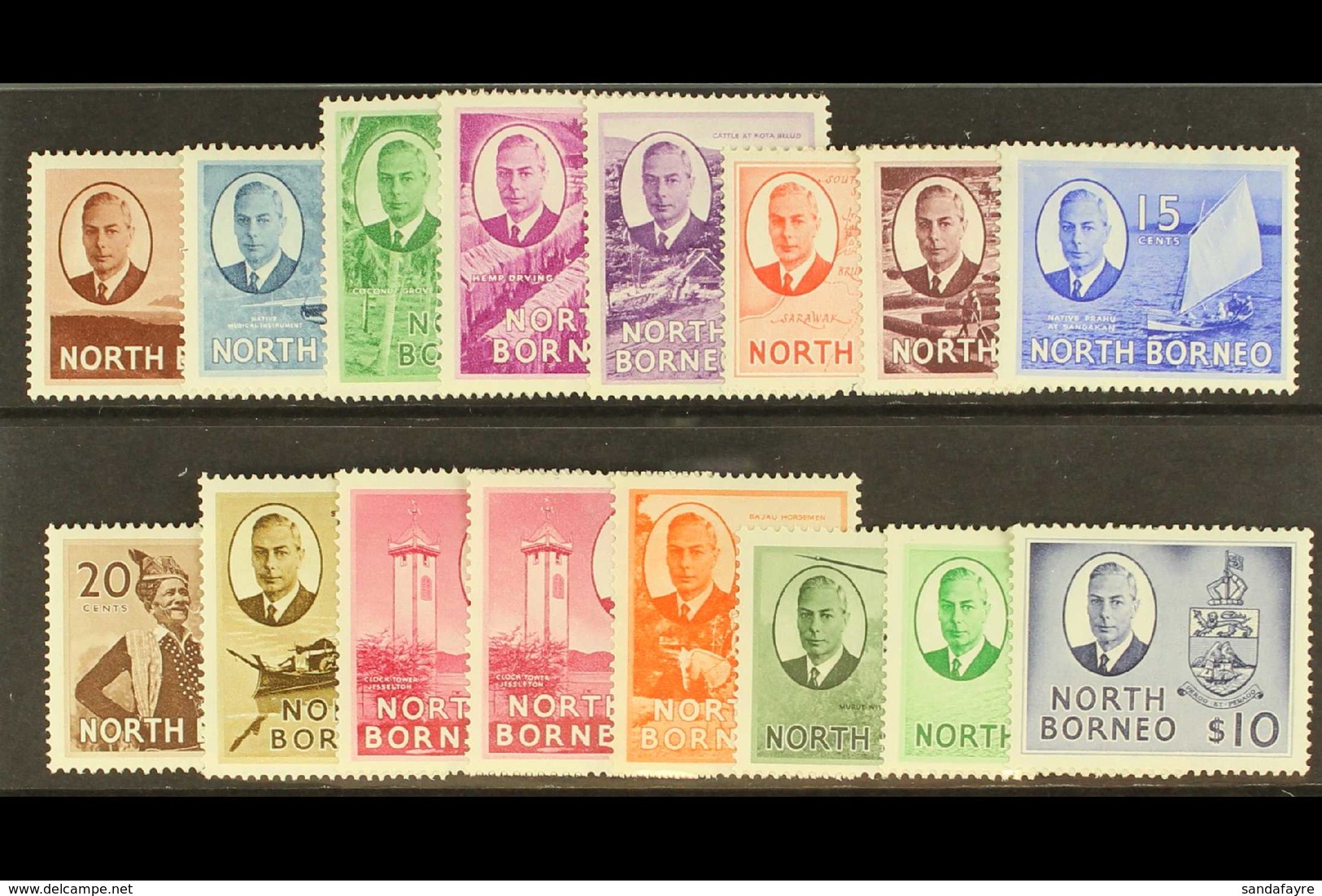 1950 Geo VI Set Complete Incl Both 50c Designs, SG 356/70, Very Fine Mint. (16 Stamps) For More Images, Please Visit Htt - Nordborneo (...-1963)