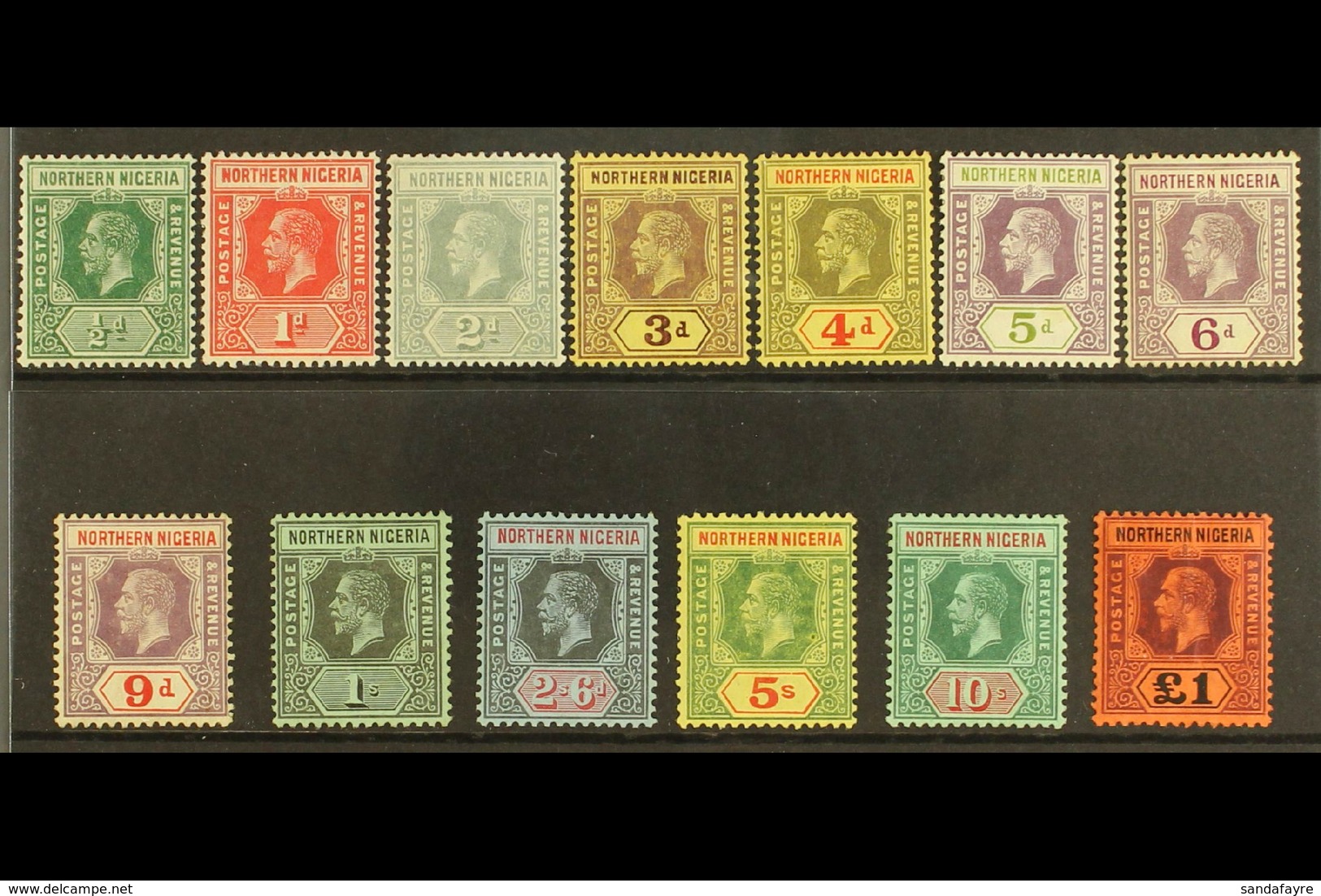 1912 Complete Definitive Set, SG 40/52, Fine Mint. (13 Stamps) For More Images, Please Visit Http://www.sandafayre.com/i - Nigeria (...-1960)