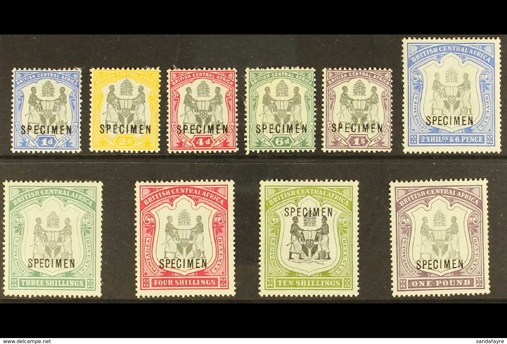 1897-00 Set Complete Opt'd "SPECIMEN", SG 43s/51s, Mint Part OG, Lovely Fresh Stamps (10) For More Images, Please Visit  - Nyassaland (1907-1953)