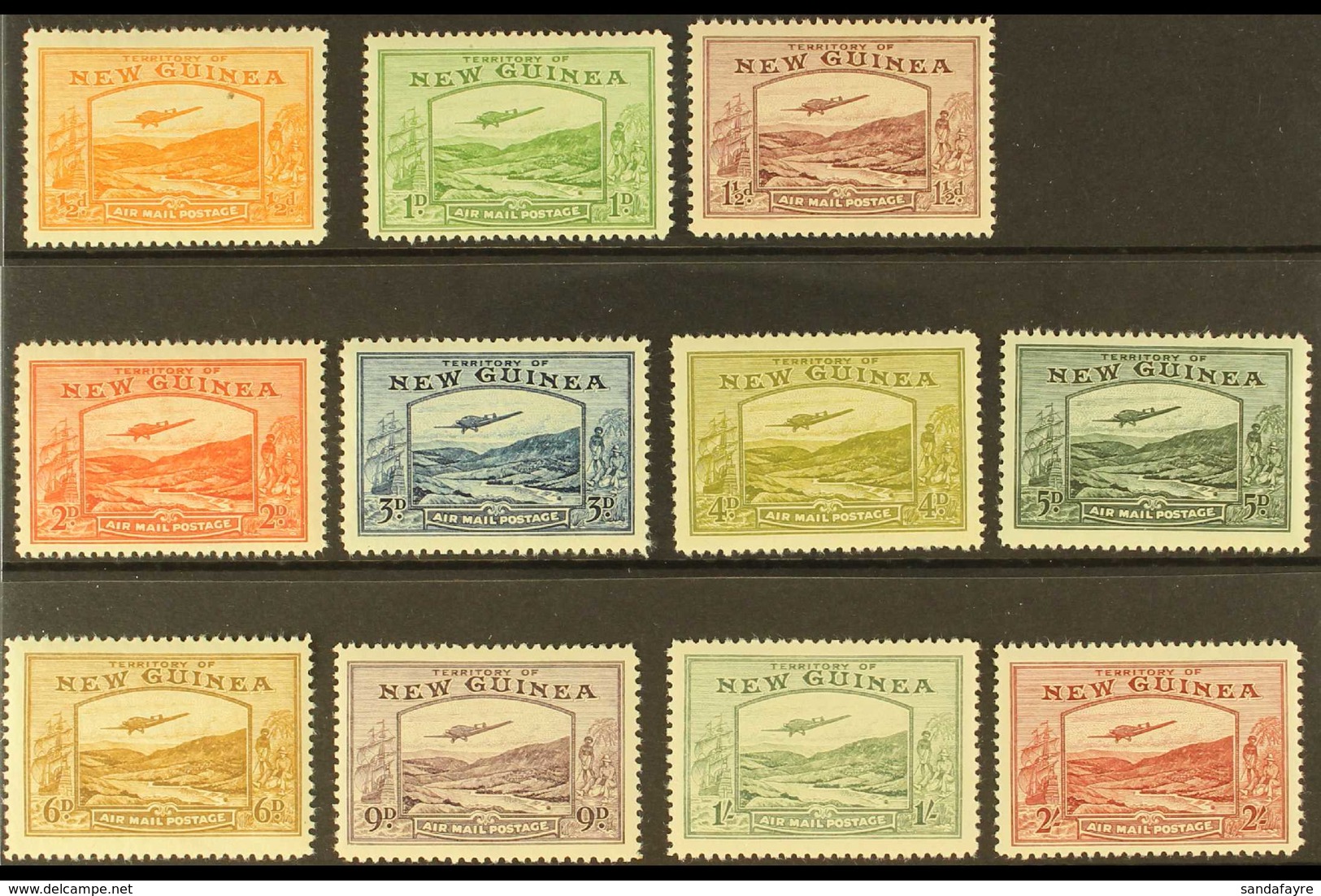 1939 AIRMAIL POSTAGE "Bulolo Goldfields" Set To 2s, SG 212/22, Fine Mint (11 Stamps) For More Images, Please Visit Http: - Papouasie-Nouvelle-Guinée