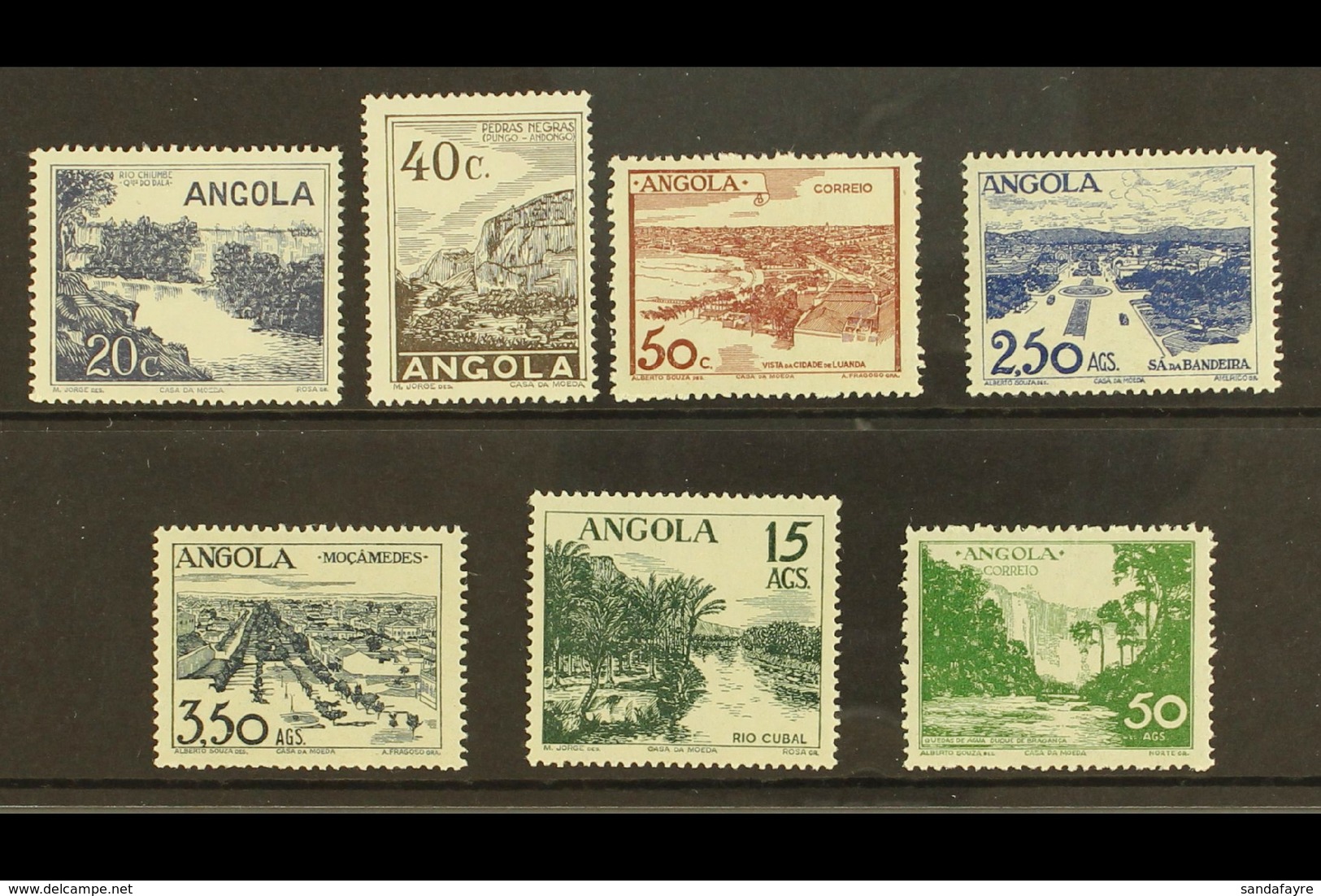 ANGOLA 1949 Views Set, Edifil 311/17, Very Fine Mint (7 Stamps) For More Images, Please Visit Http://www.sandafayre.com/ - Otros & Sin Clasificación