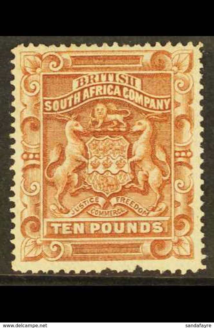 1892-3 £10 Brown, SG 13, Unused, No Gum, Perf Faults At Base, Cat.£2750. For More Images, Please Visit Http://www.sandaf - Autres & Non Classés