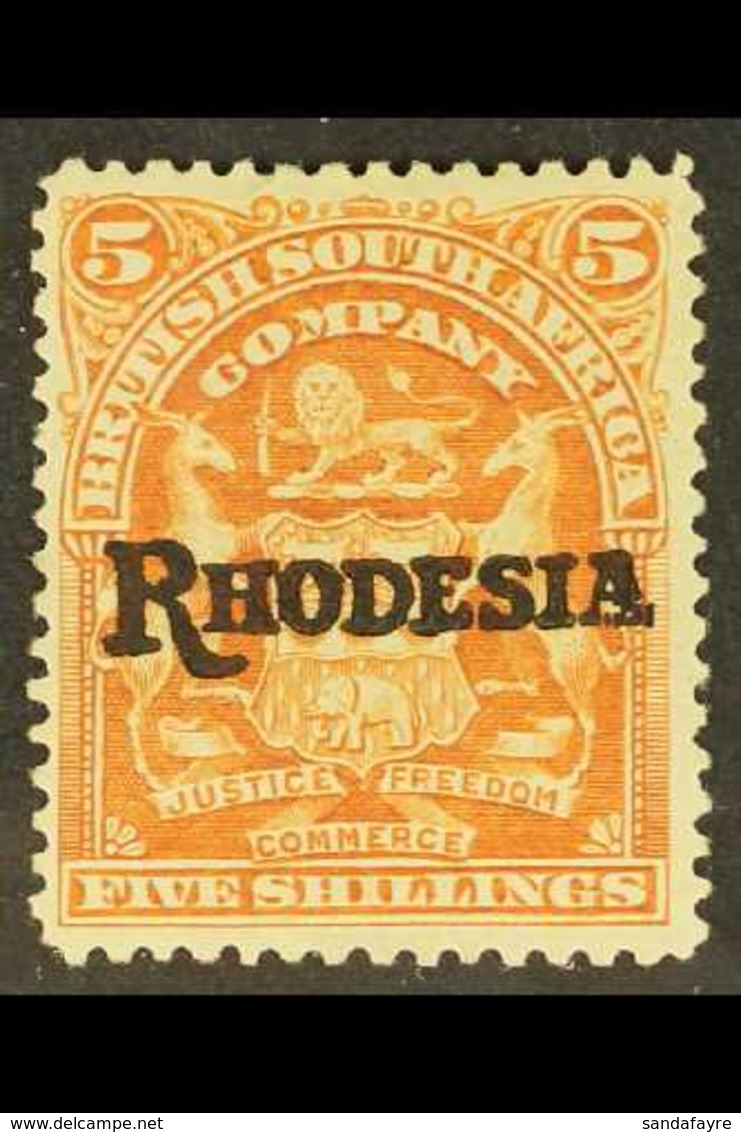 1909-12 5s Orange Overprint With NO STOP Variety, SG 110a, Fine Mint, Very Fresh. For More Images, Please Visit Http://w - Andere & Zonder Classificatie