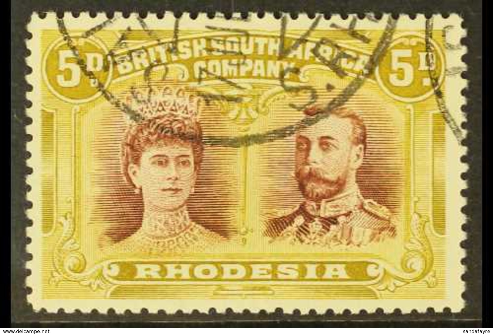 1910 5d Purple Brown And Yellow Olive, Double Head, SG 141a, Very Fine Used. For More Images, Please Visit Http://www.sa - Autres & Non Classés