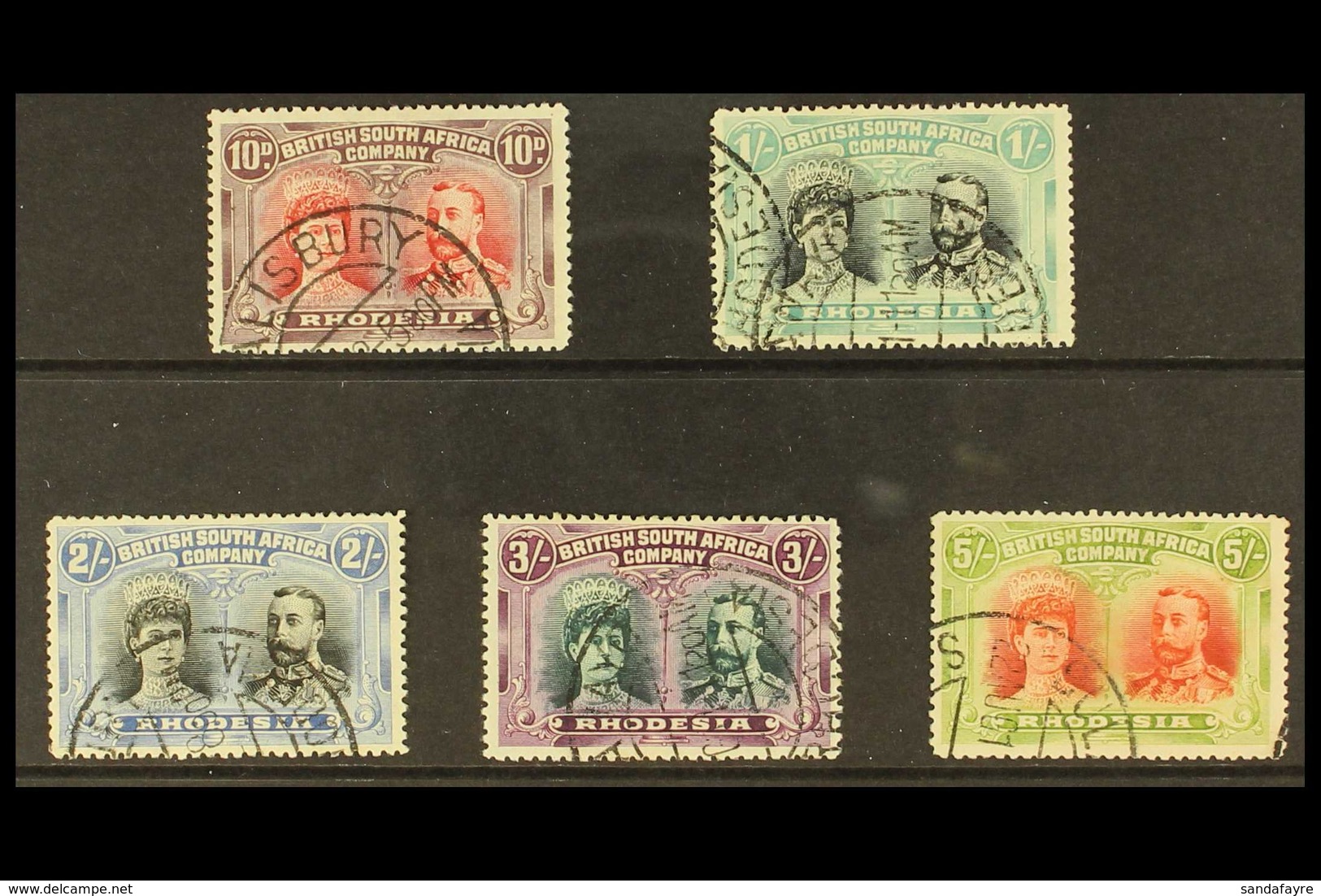 1910 Double Head Selection With 10d, 1s, 2s, 3s And 5s, SG 149, 152, 153, 158 And 160, Very Fine And Fresh. (5 Stamps) F - Andere & Zonder Classificatie