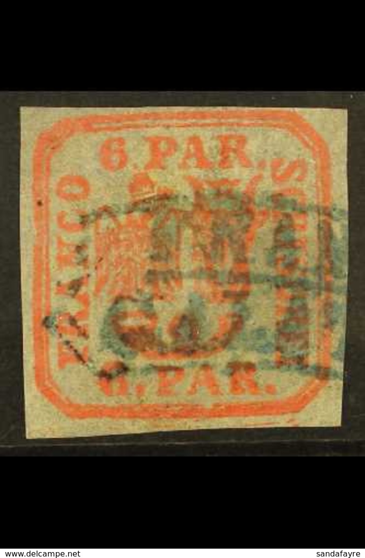 1862-64 6p Vermilion Handstruck On Wove Paper (SG 30, Michel 9 Ixa), Used With "Franco / Galata" Boxed Cancel, Four Clea - Sonstige & Ohne Zuordnung
